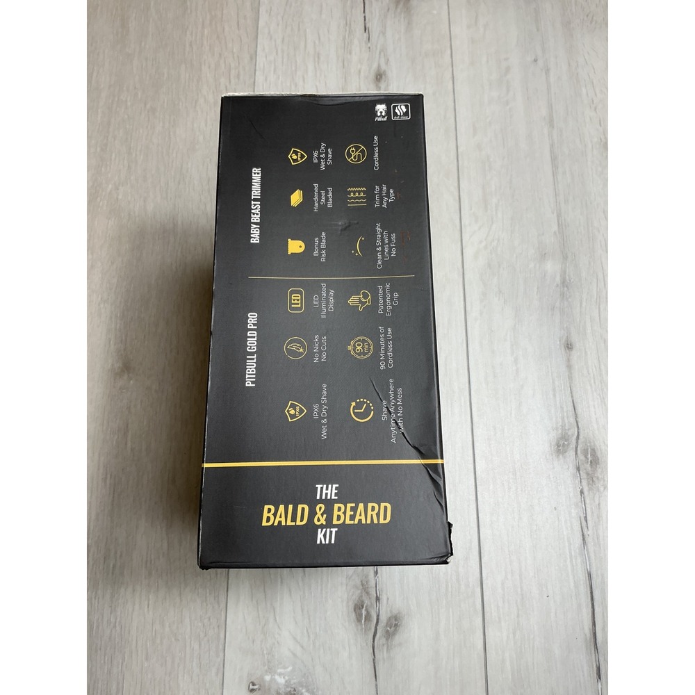 Pitbull Shaver Gold Pro + Baby Beast Trimmer Mens‎ Grooming Kit New With Tags - Picture 4 of 6